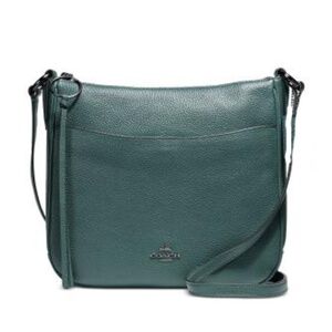Coach Chaise Dark Turquoise Beautiful Pebbled Leather Crossbody 35543 - EUC